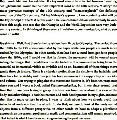 Ito:	AndrÄ Malraux has said that, if a key word were to be extracted from each century, 