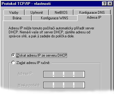 zφskat IP z DHCP serveru