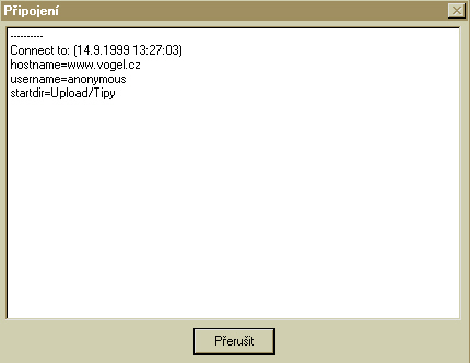 FTP - nové připojení