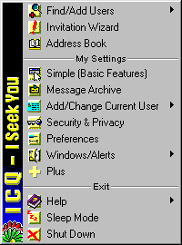 Menu ICQ