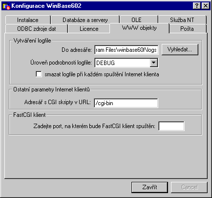 Konfigurace WinBase602