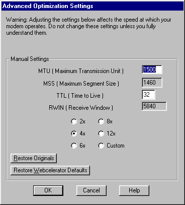 Advanced Optimization Settings