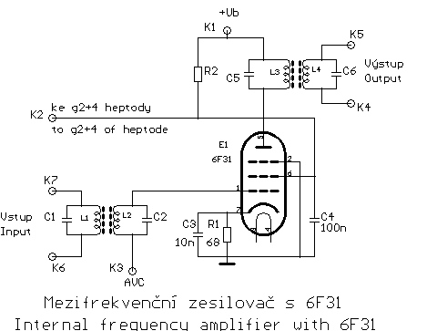 Jednoduchý mezifrekvenční zesilovač s 6F31