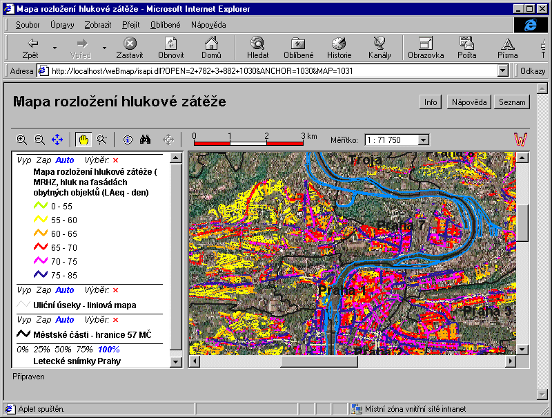 Mapa rozlo₧enφ hlukovΘ zßt∞₧e