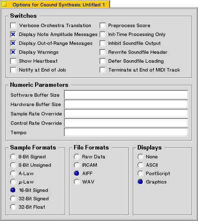 Synthesis Options