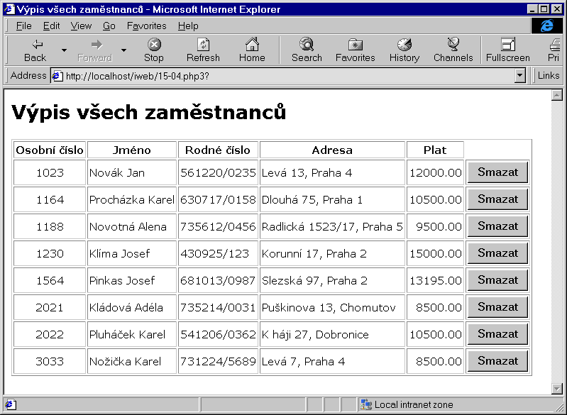 Pohodln zpsob, jak si vybrat zznam uren ke smazn