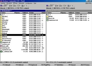 Hlavní okno Windows Commanderu