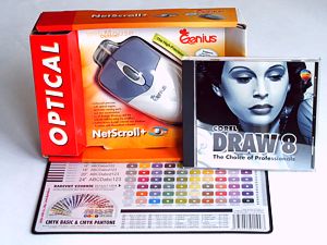 DTP optickß myÜ Genius + Corel DRAW 8 ENG + Typografickß podlo₧ka ZDARMA