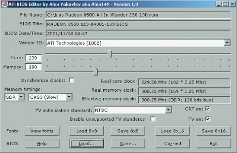 Obr. 10. Zßkladnφ menu programu ATI BIOS Editor