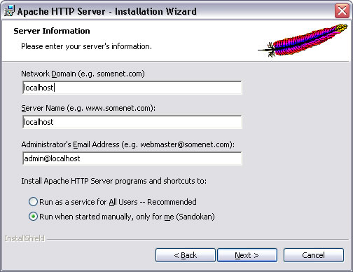 Instalace Webového serveru Apache