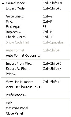 Panel Actions