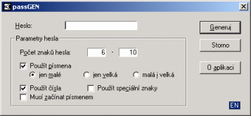 passGEN - nßhled aplikace