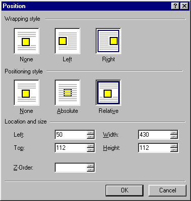 Dialog Format - Position