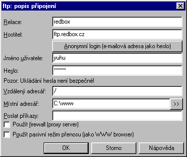 P°φklad definovanΘho FTP p°ipojenφ