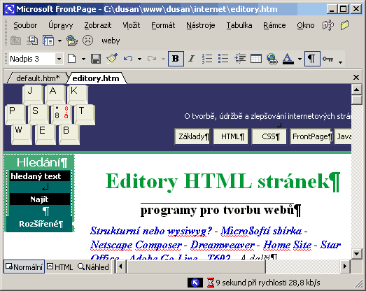 Tato strßnka upravovanß ve wysiwyg editoru FrontPage 2002