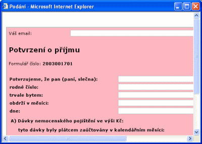"Podatelna.cz" - ukßzka podßnφ formulß°e