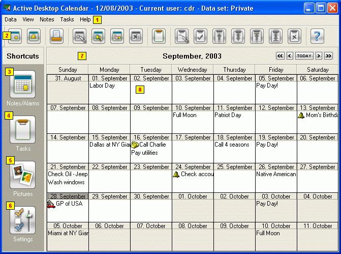 Active Desktop Calendar - Workspace