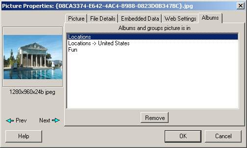 Picture Properties - Albums