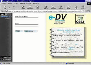 Vstupn strnka do systmu "e-DV" pro vuku kurz.