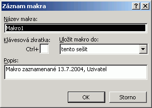 Záznam makra