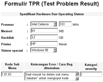 Contoh Pengisian Formulir TPR