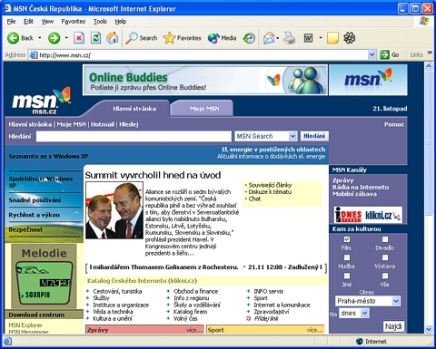 Nemůžete-li najít potřebnou stránku, zpravidla skončíte na msn.com