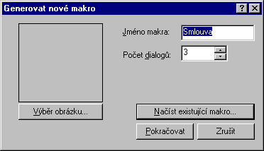 Generovat novΘ makro