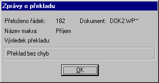 Zprßvy o p°ekladu