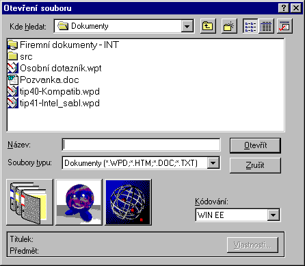 DialogovΘ okno - Otev°enφ souboru