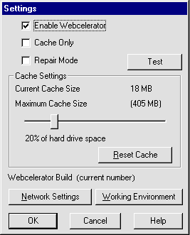 settings window