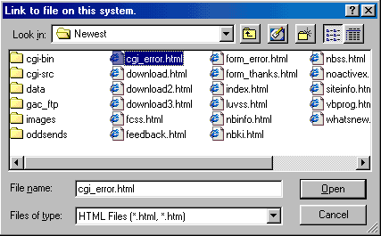 Link to file on system