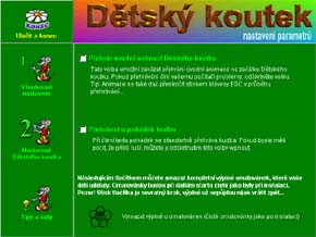 ┌vodnφ obrazovka programu Nastavenφ DK II