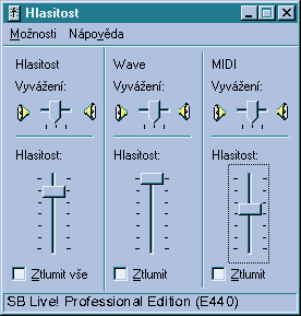 P°ibli₧nΘ nastavenφ hlasitosti zvukov²ch kanßl∙