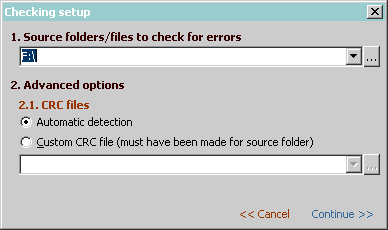 Checking setup image