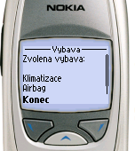 Nokia 6310i, seznam vybran²ch