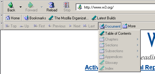 Nov² navigaΦnφ panel v Mozille