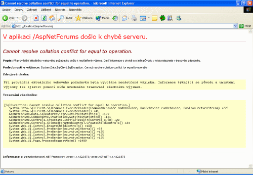 ASP.NET Forums - ·vodnφ chybovΘ hlßÜenφ