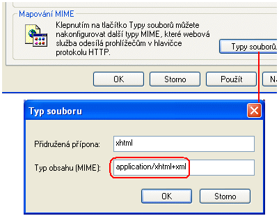 Ukßzka nastavenφ obsahu MIME