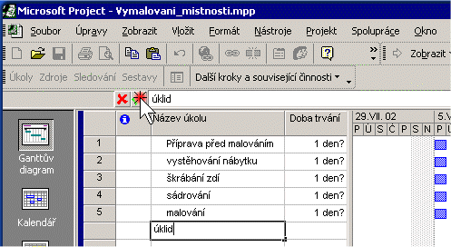 Detailnφ pohled na kurz "Microsoft Project - vymalovßnφ mφstnosti"