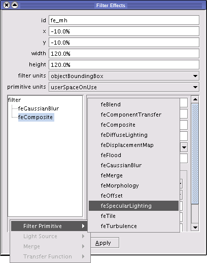 Paletka "Filter Effects"