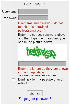 CAPTCHA na Gmaile