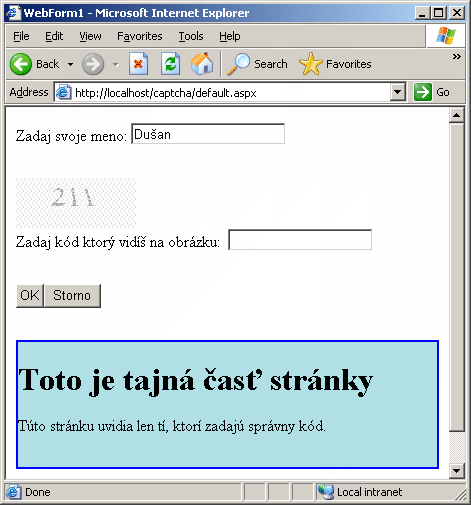 Testovacia strßnka - sprßvne zadan² k≤d