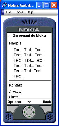 Ukßzka zarovnßnφ textu do bloku