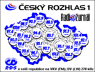 ╚esk² rozhlas 1 - Radio ₧urnßl - mapa